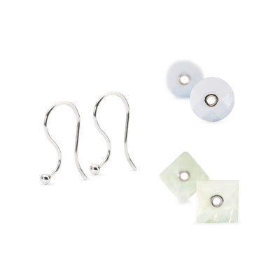 Prehnite and Chalcedony Earring Duo